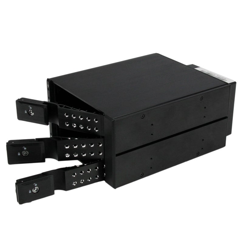 StarTech.com 3-Bay Hot Swap Backplane for 3.5in SAS II/SATA III - 6 Gbps HDD - Aluminum Trayless Mobile Rack Backplane (HSB3SATSASBA),Black - Image 2