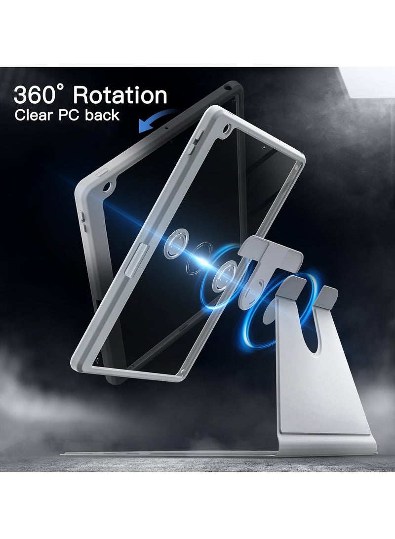 DUSALA Rotating Case for iPad 7th (10.2-Inch, 2019 Model,7th Generation) with Pencil Holder,360 Degree Rotation Protective Stand Slim Cover Clear Back, Auto Wake/Sleep (iPad 10.2) - Image 3