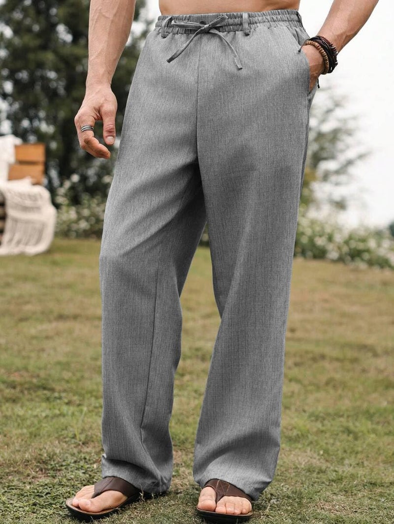 JVX Men Trouser || Lilen Trouser for Men || Lilen Pant (TROUSER-08) (in, Numeric, 38, LIGHTGREY) - Image 2