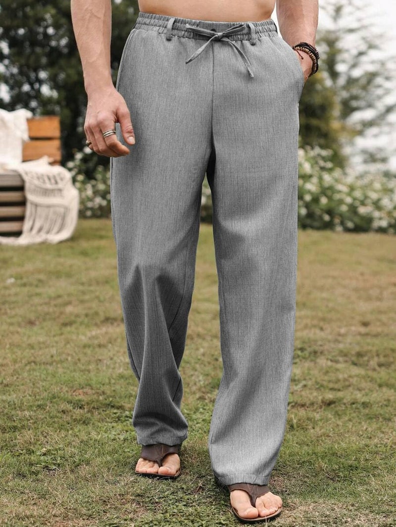 JVX Men Trouser || Lilen Trouser for Men || Lilen Pant (TROUSER-08) (in, Numeric, 38, LIGHTGREY) - Image 3