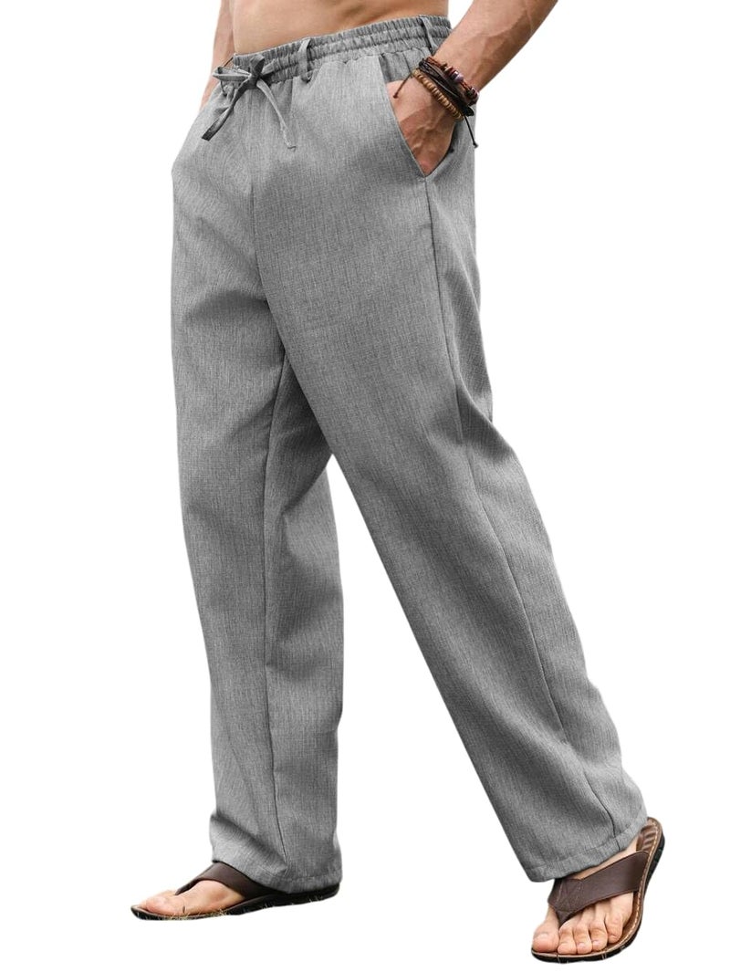 JVX Men Trouser || Lilen Trouser for Men || Lilen Pant (TROUSER-08) (in, Numeric, 38, LIGHTGREY) - Image 1
