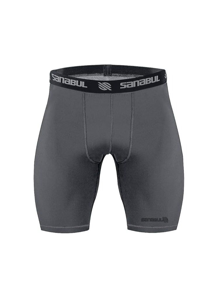 Sanabul  Men’s Compression Shorts – 2X-Large Grey | Tailored Fit for Martial Arts, MMA & Boxing | Breathable, Athlete-Endorsed Performance Gear for Training & Recovery - Image 3