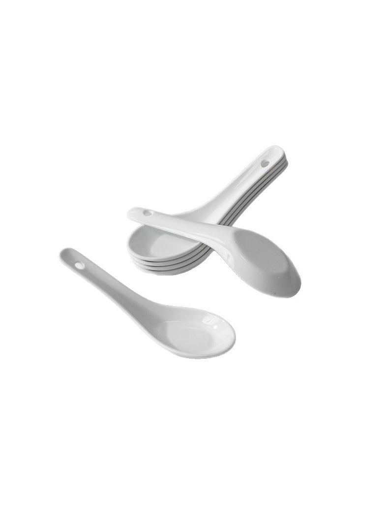 OSALIA East Asian, Korean And Chinese Style Seafood, Hot Pot  Plastic  Soup Spoon (Set Of 6 Pieces) Off White - Image 4