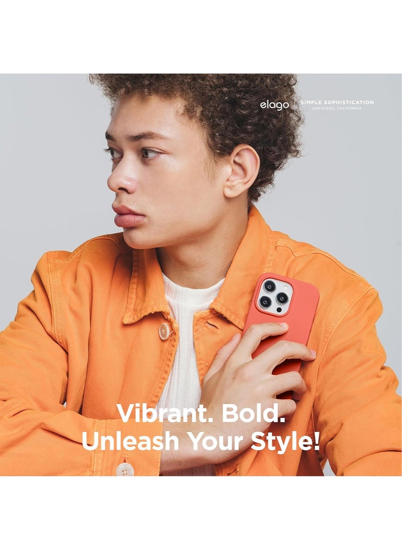 Elago Liquid Silicone for iPhone 15 PRO Case Cover Full Body Protection, Shockproof, Slim, Anti-Scratch Soft Microfiber Lining - Pomelo Pink - Image 5