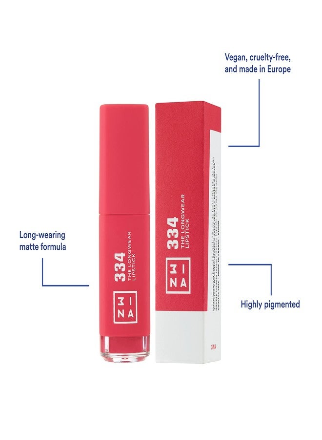 3إنا أحمر شفاه 3INA طويل الأمد رقم 334 - ترطيب طبيعي، سريع الجفاف - ألوان تدوم طوال اليوم وتناسب جميع ألوان البشرة - خالٍ من القسوة على الحيوانات، خالٍ من البارابين، مستحضرات تجميل نباتية - لون وردي زاهٍ - 0.22 أونصة سائلة - Image 2