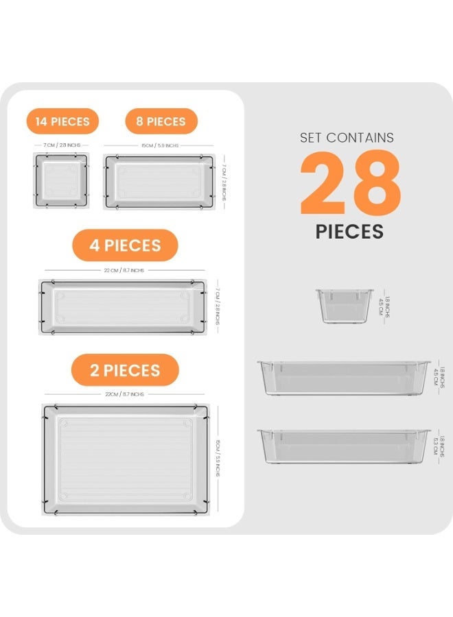 Clear Crystal Design Drawer Organizer Acrylic Makeup Organizer, Bathroom Organizers and Storage, Organizing Bins for Office, Vanity, Kitchen and Bedroom - Image 5