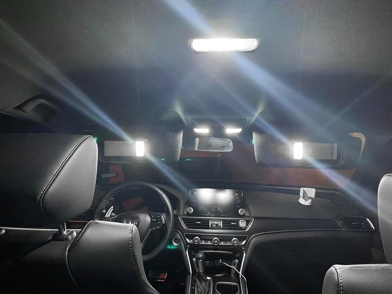 مجموعة ملحقات الإضاءة الداخلية LED لسيارة هوندا أكورد 2018 2019 2020 2021 2022، لمبات بيضاء 6000k للخريطة والقبة والصندوق ومرآة الزينة (6 قطع) - Image 2