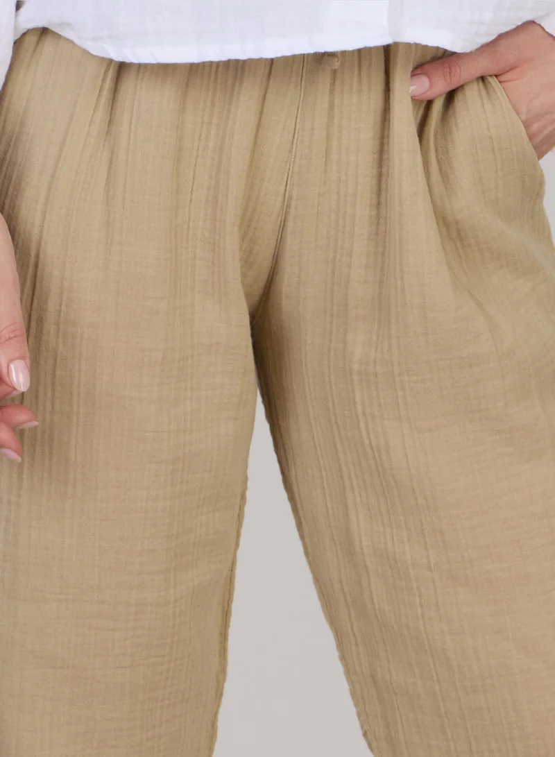Just Nature Mink Relaxed Straight-Leg Trousers for Women | Best Price UAE