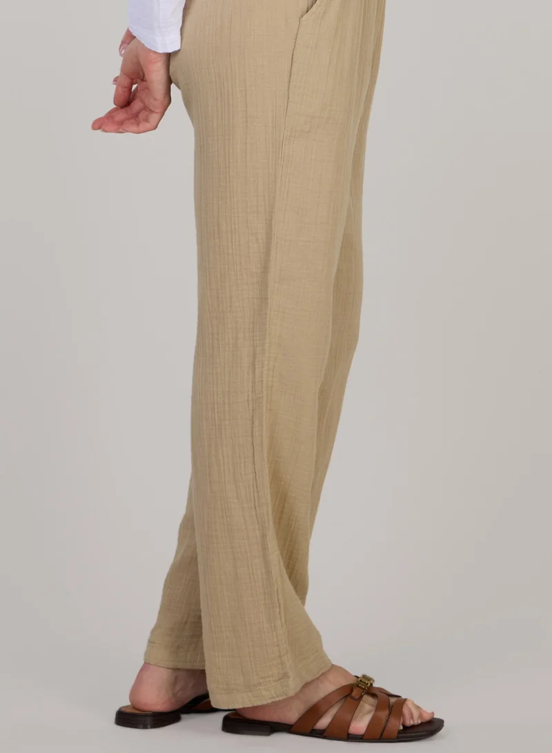 Just Nature Mink Relaxed Straight-Leg Trousers for Women | Best Price UAE