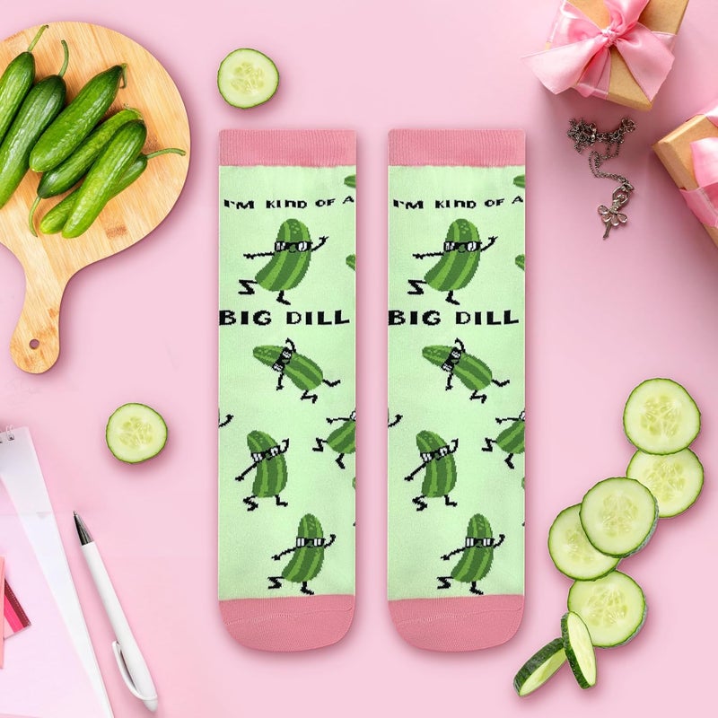WHOTAY Funny Pickles Socks Crazy Novelty Pickle Gifts for Women Men and Kids Fun Socks Mens Gag Gifts - Image 3