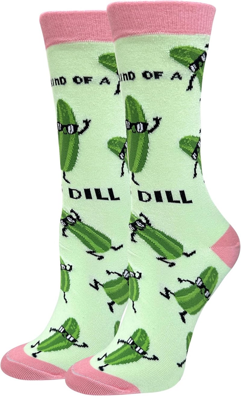 WHOTAY Funny Pickles Socks Crazy Novelty Pickle Gifts for Women Men and Kids Fun Socks Mens Gag Gifts - Image 1