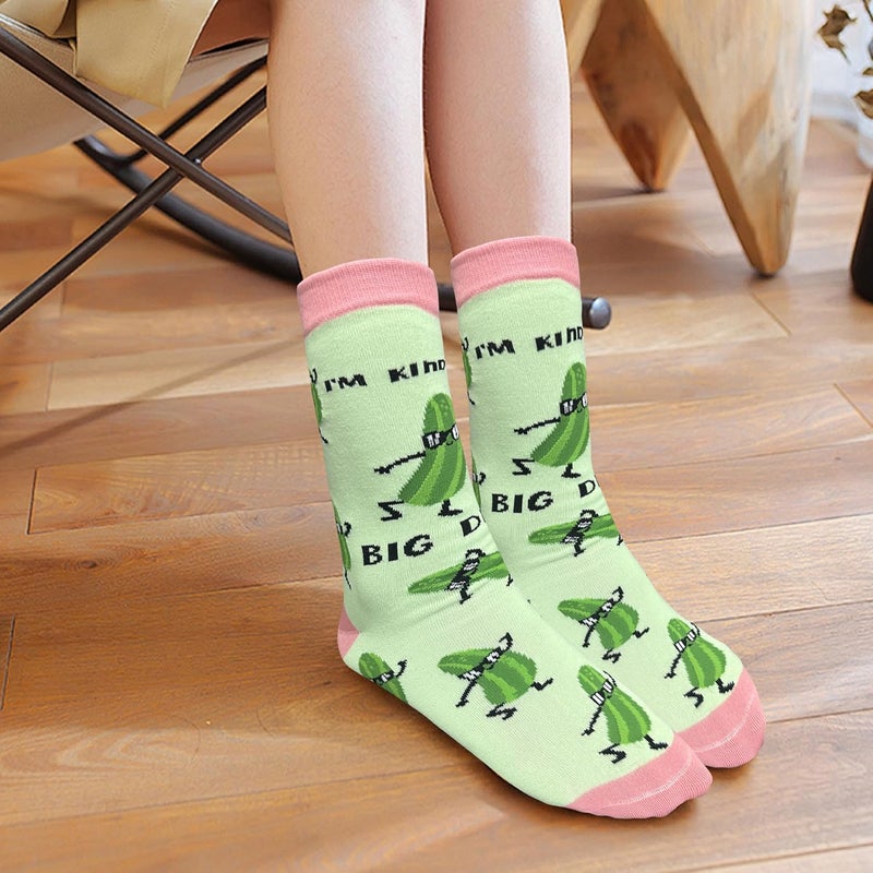 WHOTAY Funny Pickles Socks Crazy Novelty Pickle Gifts for Women Men and Kids Fun Socks Mens Gag Gifts - Image 5