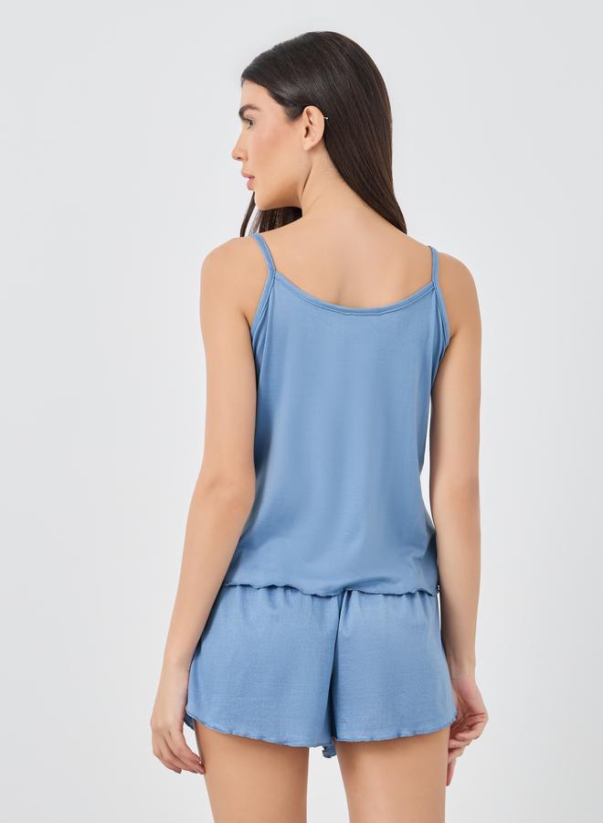 ستايلي طقم بيجامة بحمالات عريضة وسروال قصير - Image 5