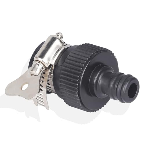 Garbnoire Heavy Duty Hose Pipe Fitting Standard Size 1/2 Inch Tap Connector for Garden Water Pipe & Car, Bike Washing Accessories | Universal Adjustable Adapter Suitable Connecting Hose Pipe (Black) - Image 2