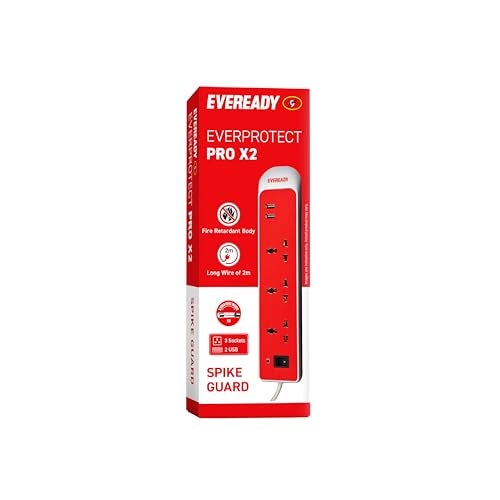 Eveready Everprotect Pro X2 - Spikeguard 2 Mtr White & Red - Image 1