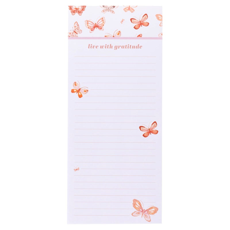 Graphique Butterfly Magnetic Notepad | 100 Tear-Away Sheets | Grocery, Shopping, To-Do List | Magnetic Writing Pad for Fridge, Kitchen, Office | Lined Paper | Great Gift | 4â€ x 9.25â€ - Image 1