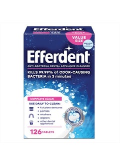 Efferdent Efferdent Retainer Cleaning Tablets, Denture Cleanser Tablets for Dental Appliances, Complete Clean, 126 Tablets  - Image 1