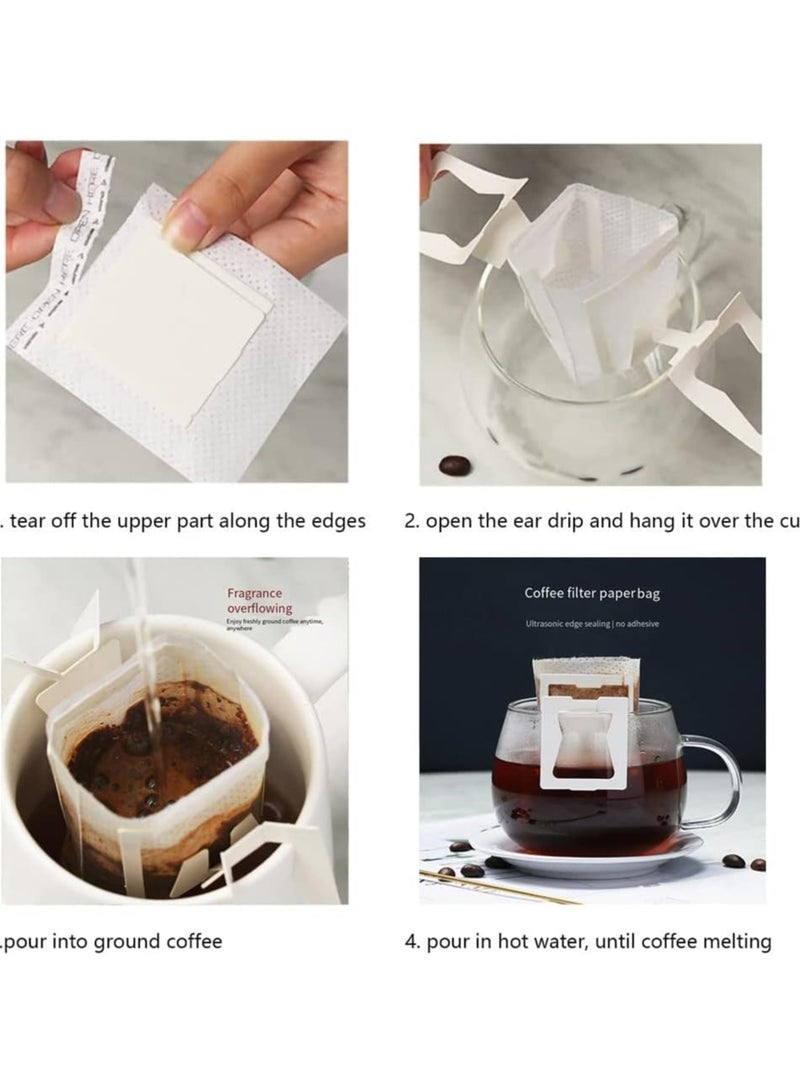 Oasisgalore 100 Count Disposable Coffee Filters - Hanging Ear Drip Coffee Bags for Travel, Camping, Home & Office Use - Image 2