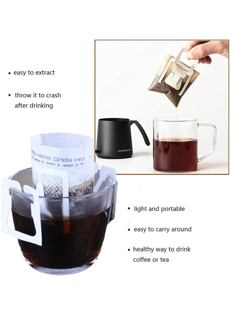 Oasisgalore 100 Count Disposable Coffee Filters - Hanging Ear Drip Coffee Bags for Travel, Camping, Home & Office Use - Image 4