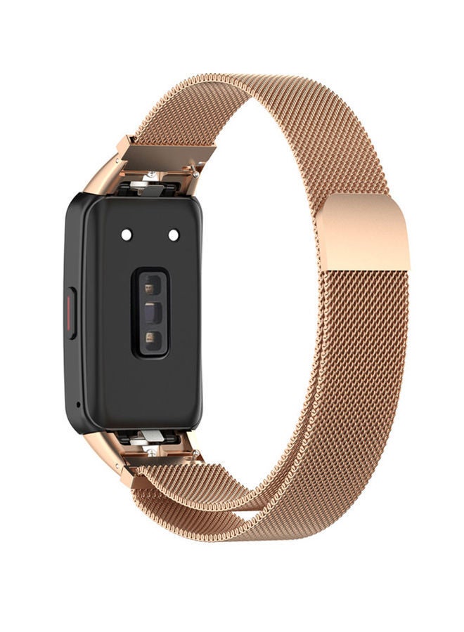 NIBEMINENT Replacement Milanese Strap For Huawei Band 6 Rose Gold - Image 4