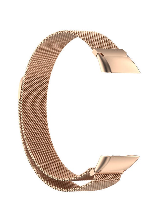 NIBEMINENT Replacement Milanese Strap For Huawei Band 6 Rose Gold - Image 2