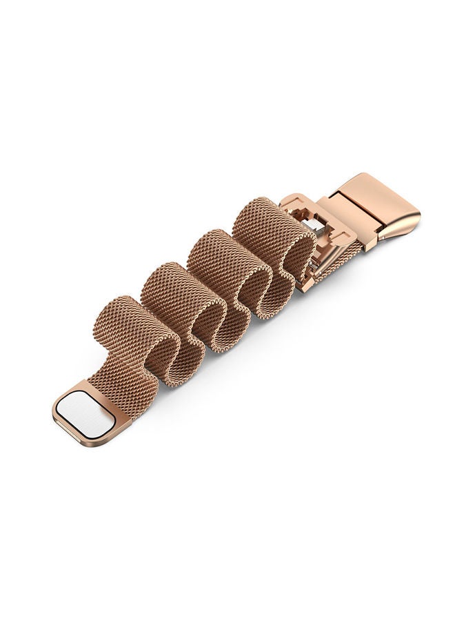 NIBEMINENT Replacement Milanese Strap For Huawei Band 6 Rose Gold - Image 3