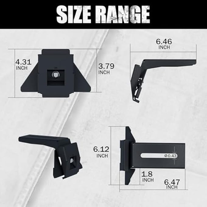 rayihni Roof Rack Mounting Brackets Compatible with Wrangler JL JK 2007-2024, Gladiator JT, Cherokee XJ 1984-2001 - Image 2
