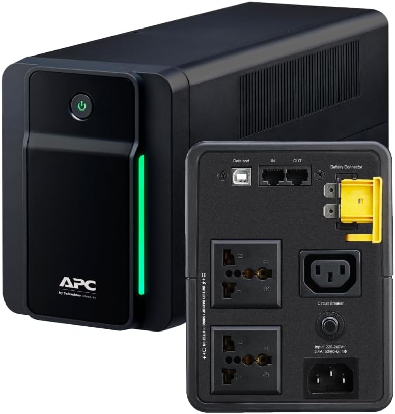اي بي سي مصدر طاقة APC مع منفذين عالميين ومنفذ IEC C13 واحد، وحدات احتياطية 750VA، برج 230V، طراز BX750MI-MS - Image 2