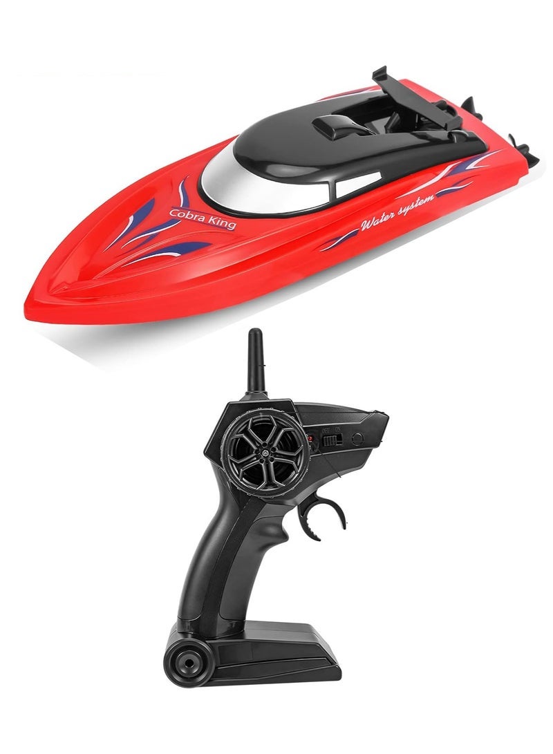 VITION Remote Control Boats, Waterproof Remote Control Boat with 2.4GHz High-Speed Controller RC Boat for Kids and Adults with Rechargeable Battery (Red) - Image 1