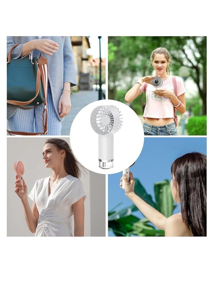 OUYoo OUYoo New Portable Handheld Misting Fan, Rechargeable Battery Operated Misting Fan, Water Mist Fan, Outdoor Misting Personal Cooling Device, Makeup Cooling Fan Travel, Beach (White)  - Image 3