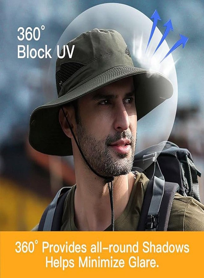 أتش أس آر قبعة صيفية أنيقة وخفيفة الوزن وجيدة التهوية من HSR للجنسين، قبعة دائرية للحماية من الأشعة فوق البنفسجية والشمس، مناسبة للسفر والمشي لمسافات طويلة والبستنة وصيد الأسماك (ألفا، مقاس حر، أخضر) - Image 3