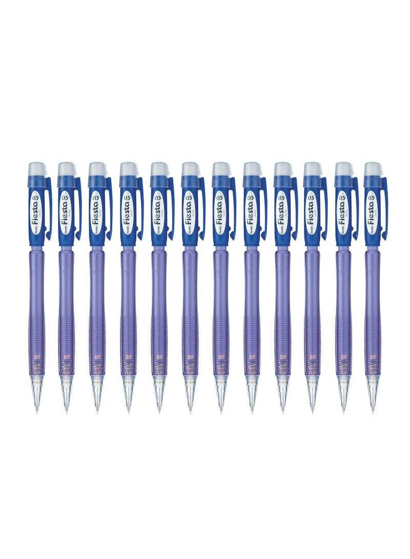 Pentel 12-Piece Fiesta Mechanical Pencil 0.5mm Tip Blue Body - Image 1