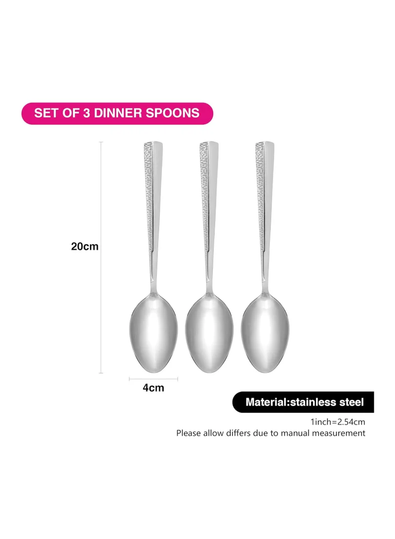 فيسمان 3-Piece Dinner Spoon 20cm, Stainless Steel Cutlery Set Flor Series