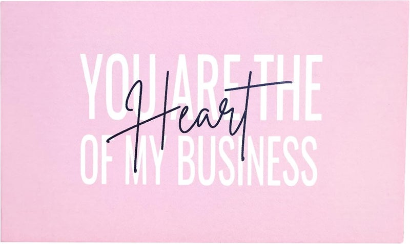 RXBC2011 Thank you Cards you are the Heart of my business Cards Package Insert for online business Pack of 100 (100 Card pink) - Image 2