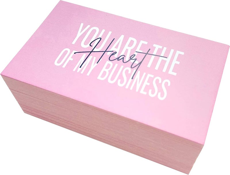 RXBC2011 Thank you Cards you are the Heart of my business Cards Package Insert for online business Pack of 100 (100 Card pink) - Image 4