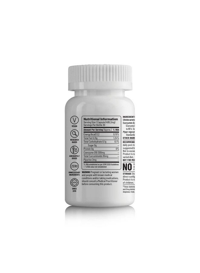 Unived CurQ10 | High dose blend of 300mg CoQ10 with 100mg Curcumin | Powerful Antioxidant for Heart Health & Overall Wellbeing | 30 Capsules - Image 2