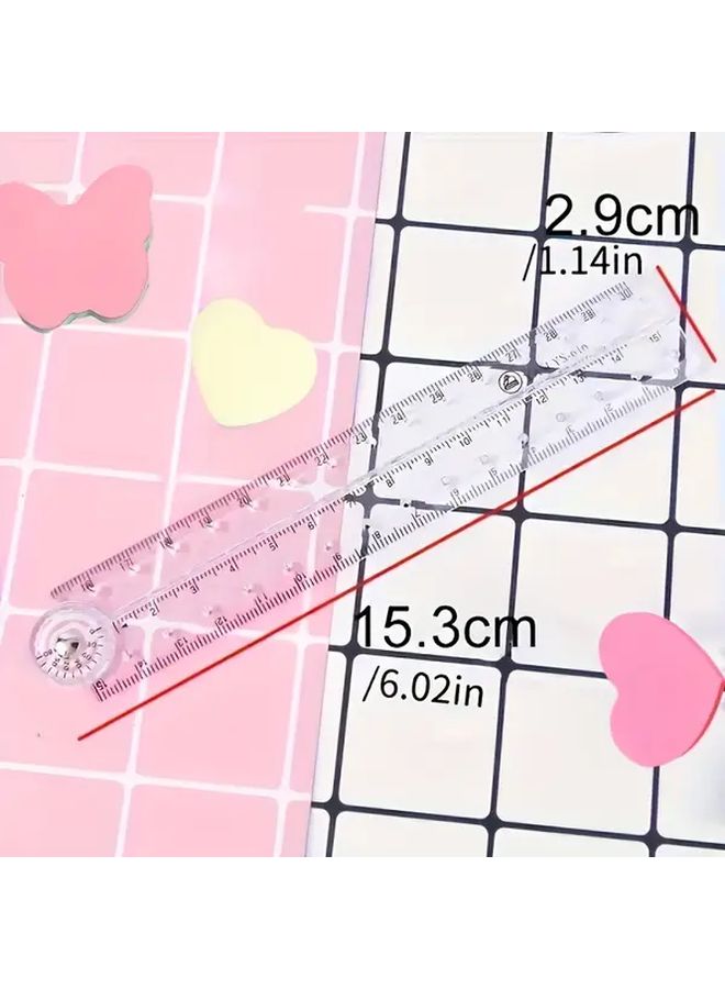 2pcs Transparent Foldable Rulers For School Home And Office Measurement - Image 2