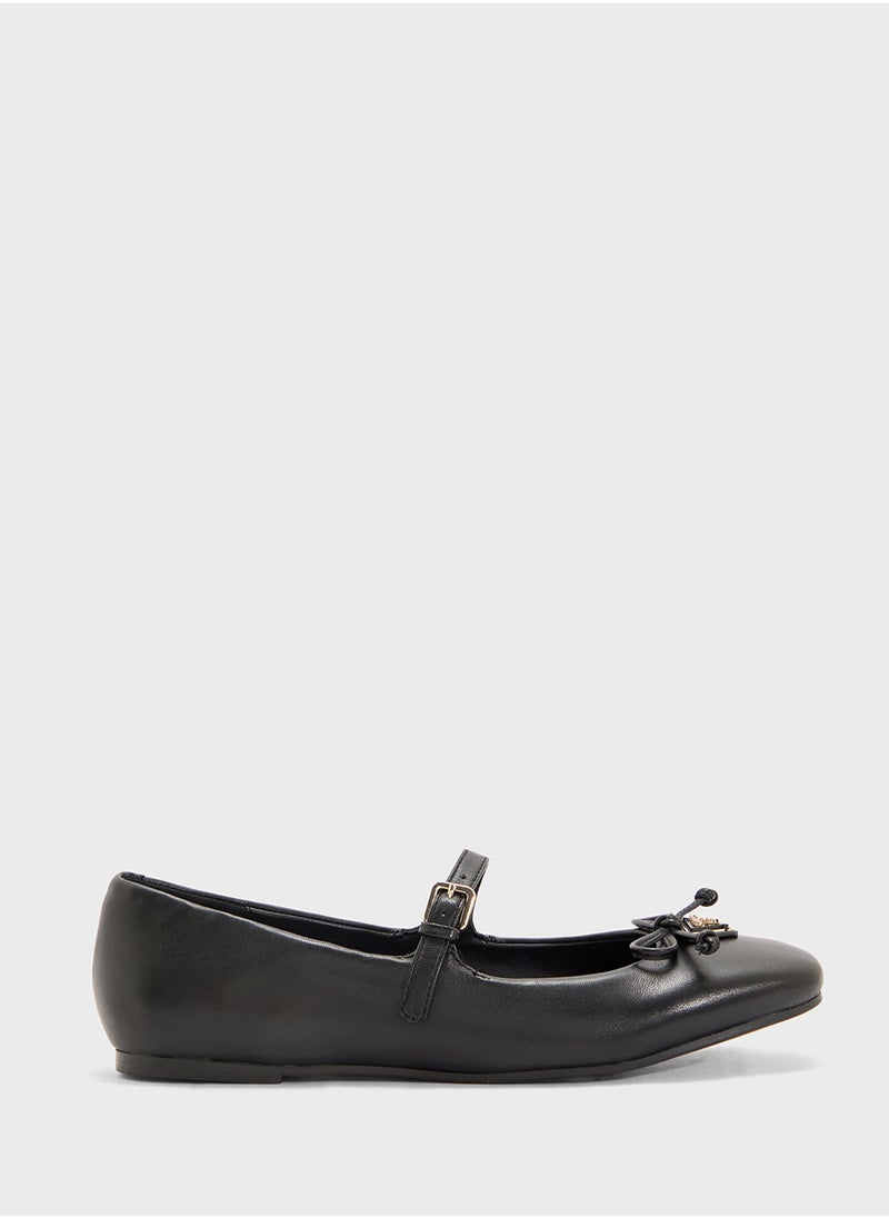 GUESS Bow Detailed Strappy Ballerinas  - Image 1