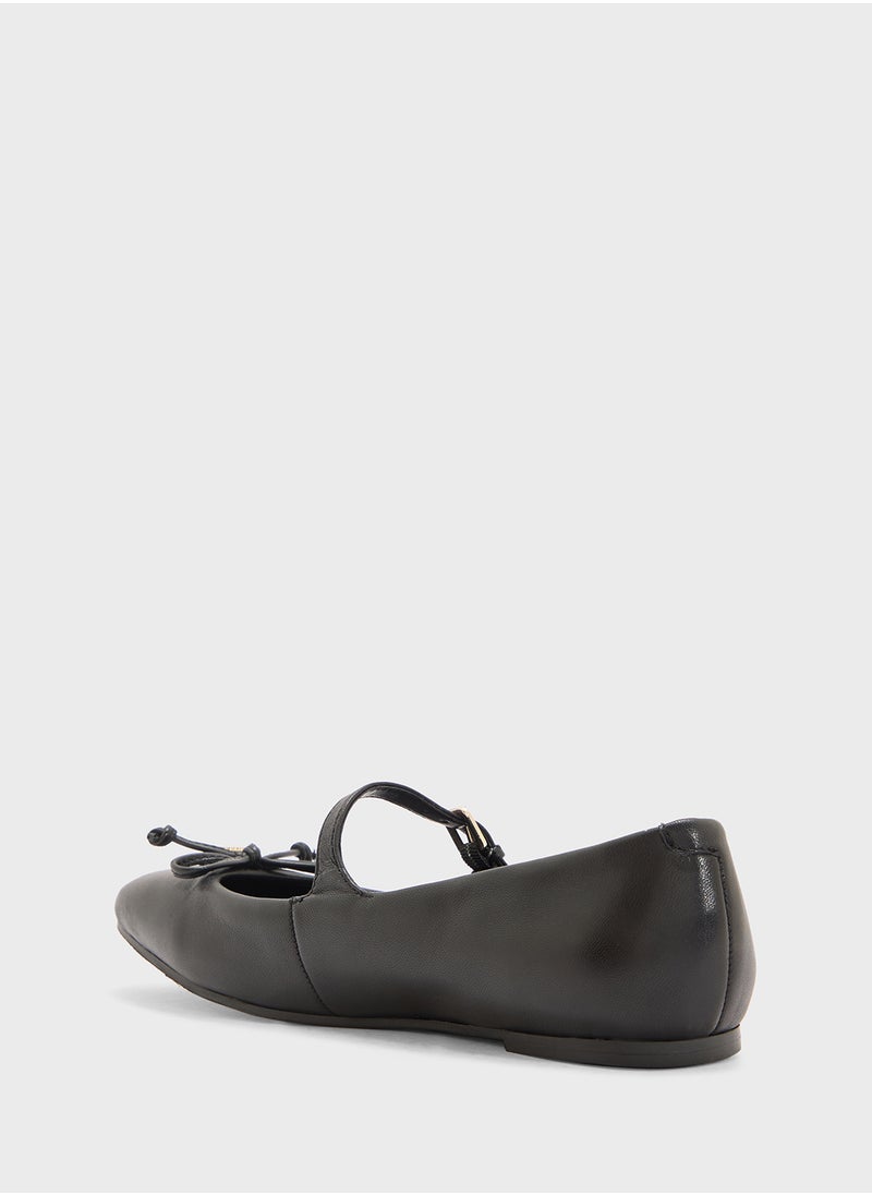 GUESS Bow Detailed Strappy Ballerinas  - Image 3
