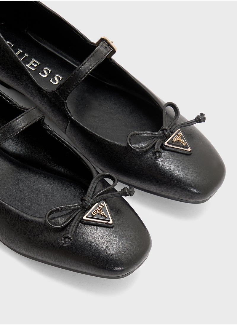 GUESS Bow Detailed Strappy Ballerinas  - Image 4