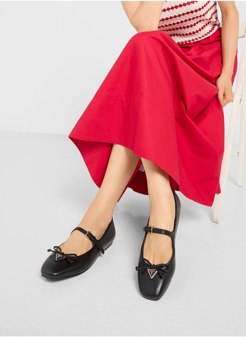 GUESS Bow Detailed Strappy Ballerinas  - Image 5