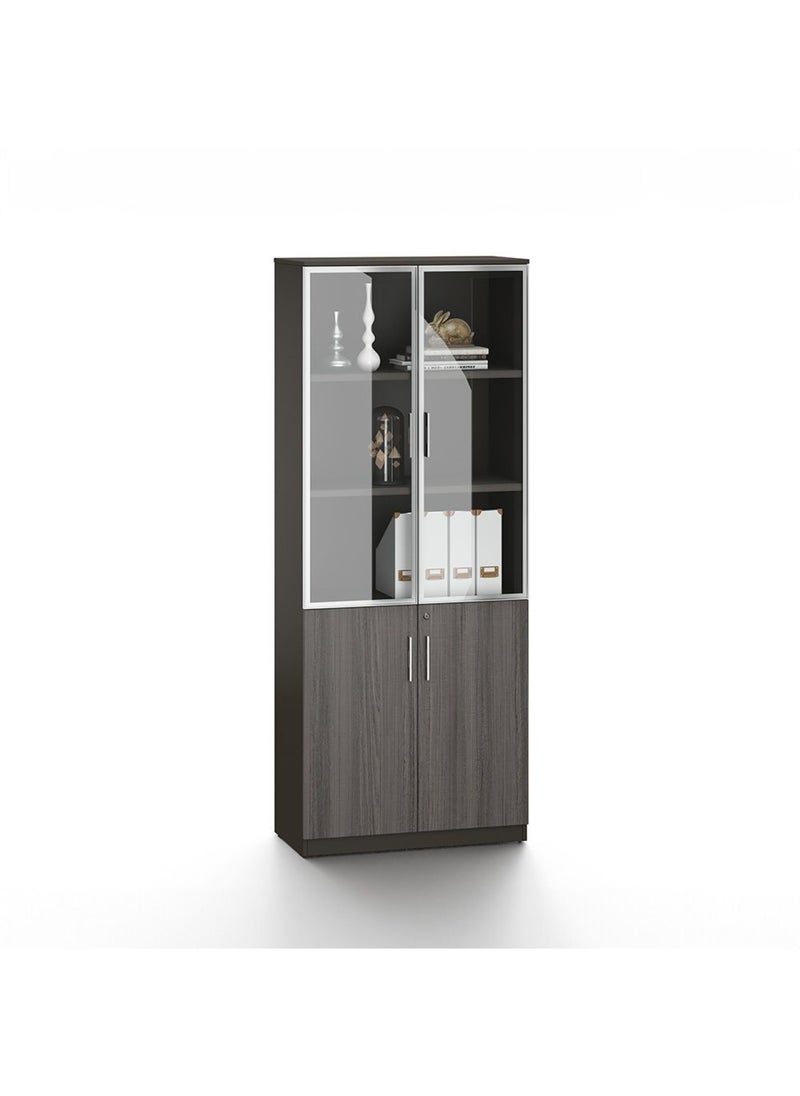 DANUBE HOME Hammel 4 Door Book case- Dark teakwood  - Image 1