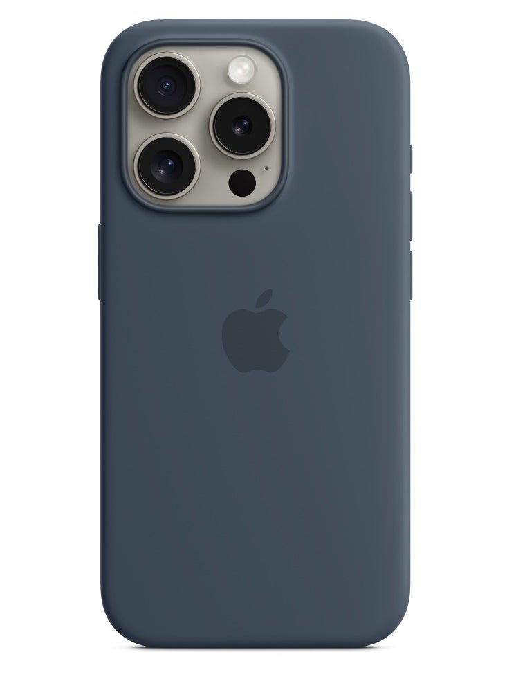 AROAQ - Iphone Silicone Magnetic Case, Durable Silicone Case With Magsafe, Comfortable Soft Iphone Protection Case For Iphone 15 Pro Max, 15 Plus, Pro, ( Storm Blue Color ) - Image 1