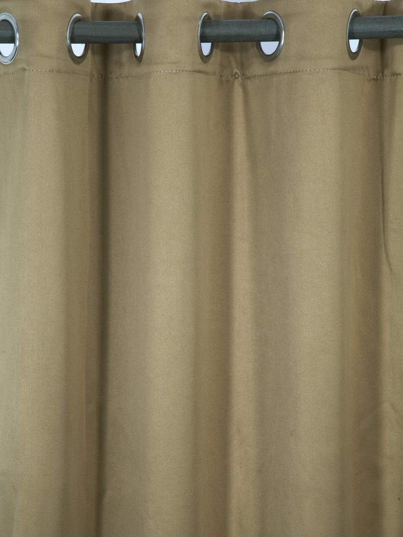 SpangleHomes Silk Blackout Long Door Solid Opaque Curtains Set Of 2 Piece With 3 Layers Weaving Technology Thermal Insulated With 8 Stainless Steel Grommet, 4 X 9 Feet Pack Of 2, Beige - Image 2