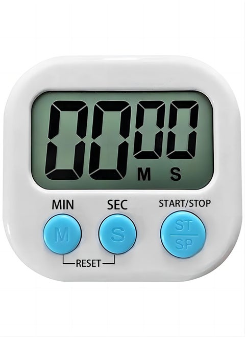 LCD Digital Kitchen Countdown Magnetic Timer White