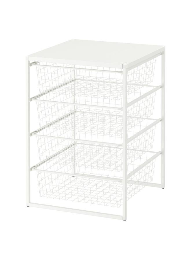 زبون مجموعة تخزين، أبيض، 50X51X70 سم - Image 1