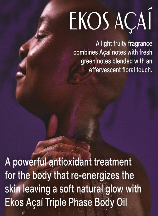 natura - Ekos Açaí Triple Phase Shower Oil - Revitalizing In-Shower or Bath Body Oil - Anti-Dullness - Scented - Bath Oil - Skin Moisturizer - Vegan Skin Care - Brazilian Beauty - 6.7 fl oz (200ml) - Image 3