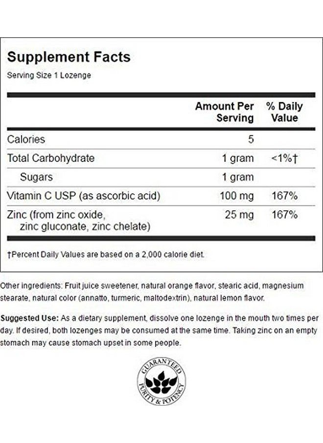Swanson Premium Swanson Zinc & Vitamin C Lozenges 25/100 Milligrams 200 Lozenges  - Image 2
