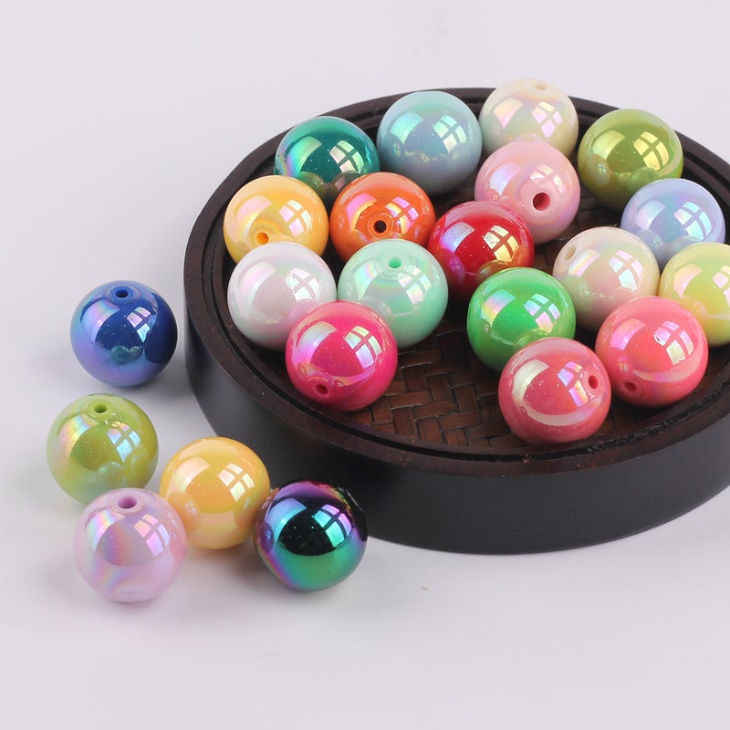 Colorful Acrylic Beads Round Shape for DIY Jewelry Making - Image 2