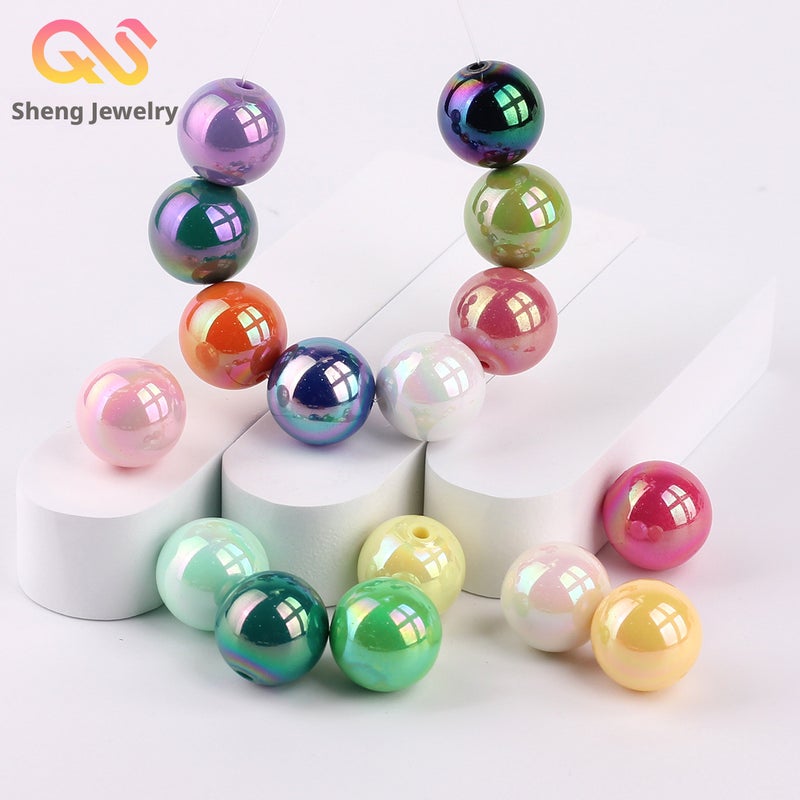 Colorful Acrylic Beads Round Shape for DIY Jewelry Making - Image 1